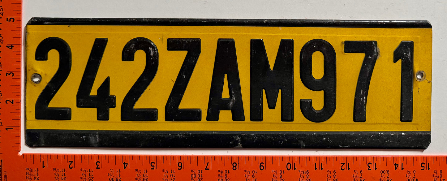 undated St Martin #242 ZAM 971 Passenger License Plate