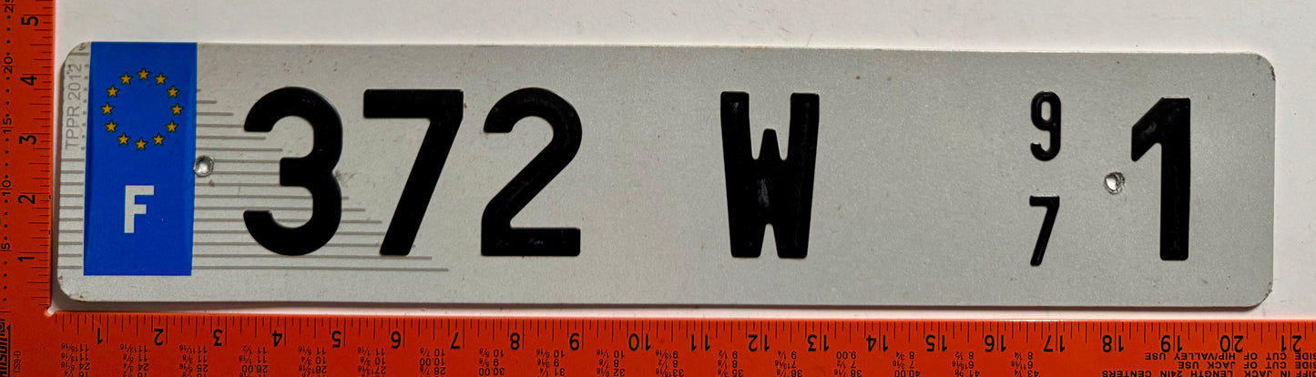 undated St Martin #372 W 971 Garage License Plate