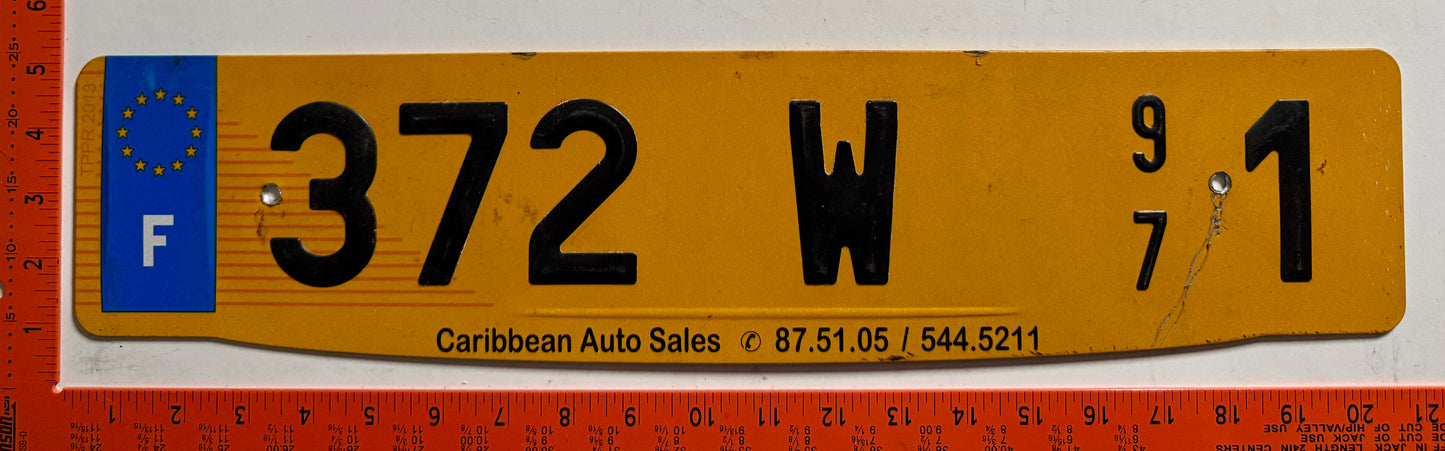 undated St Martin #372 W 971 Garage License Plate
