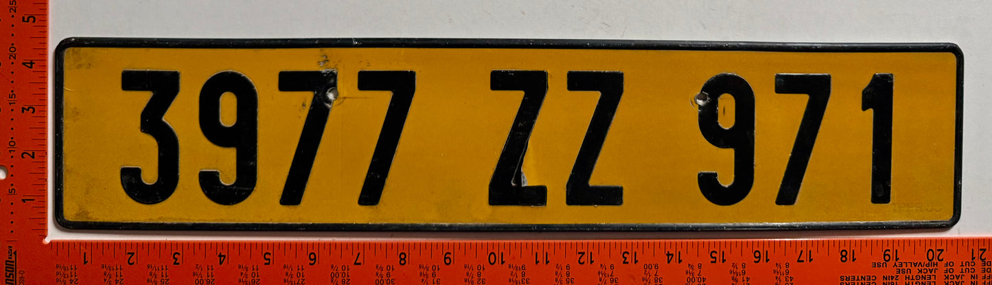 undated St Martin #3977 ZZ 971 Passenger License Plate