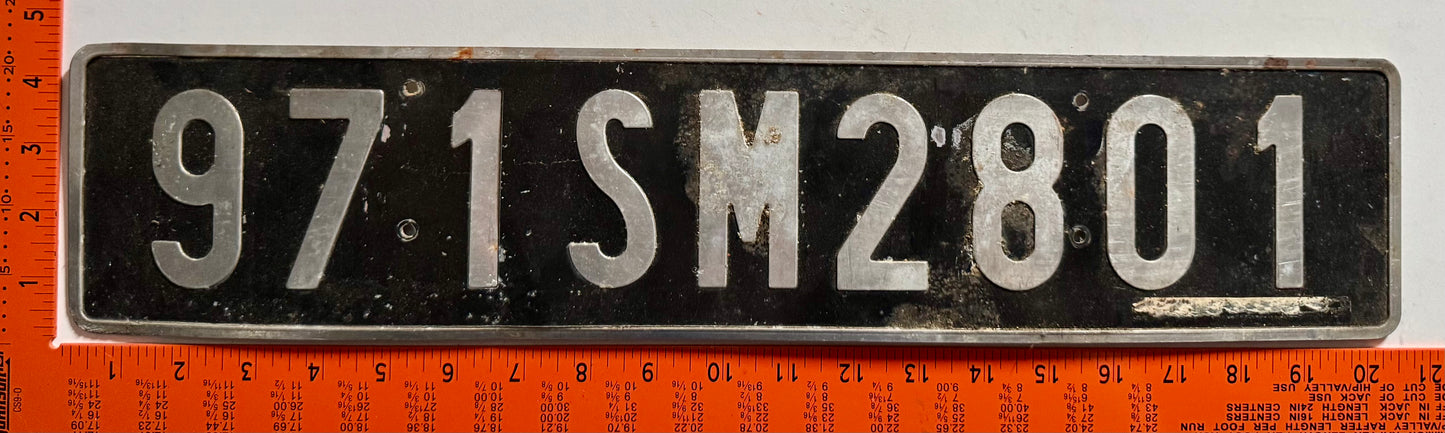 undated St Martin #971 SM 2801 Passenger License Plate