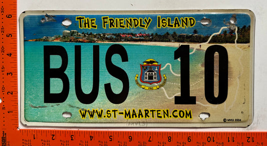 2005 St Maarten #BUS 10 Bus License Plate