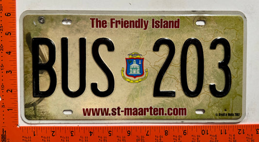 2007 St Maarten #BUS 203 Bus License Plate