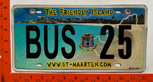 2005 St Maarten #BUS 25 Bus License Plate