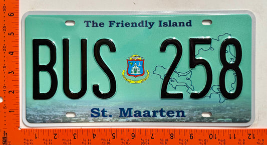 2016 St Maarten #BUS 258 Bus License Plate