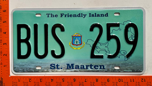 2016 St Maarten #BUS 259 Bus License Plate
