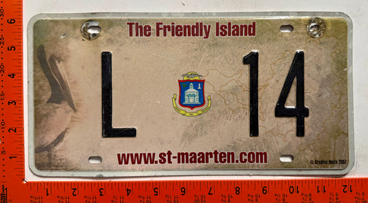 2007 St Maarten #L 14 Government License Plate