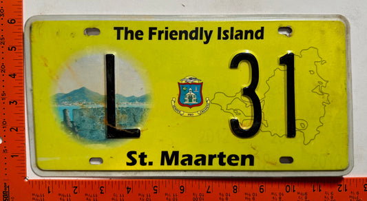 2012-2013 St Maarten #L 31 Government License Plate