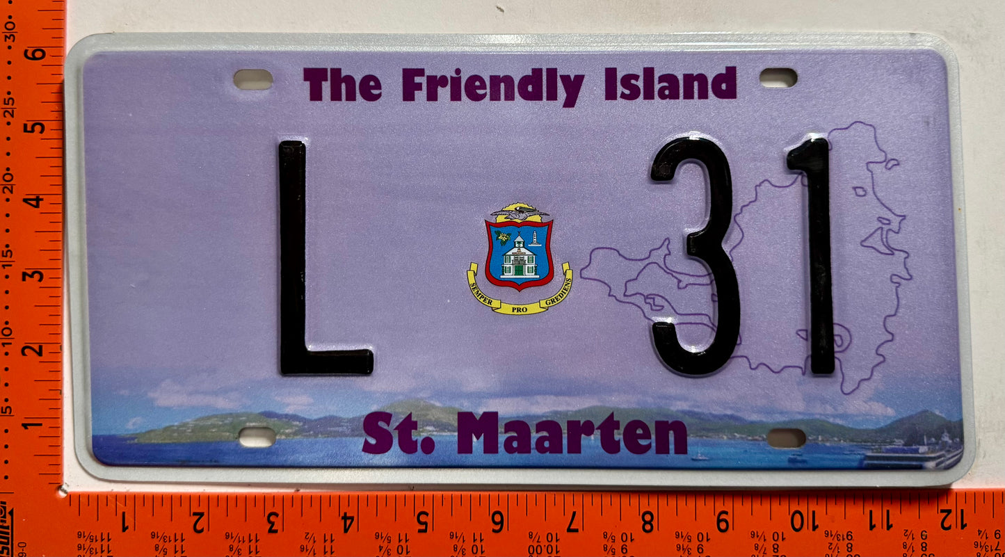 2014 St Maarten #L 31 Government License Plate