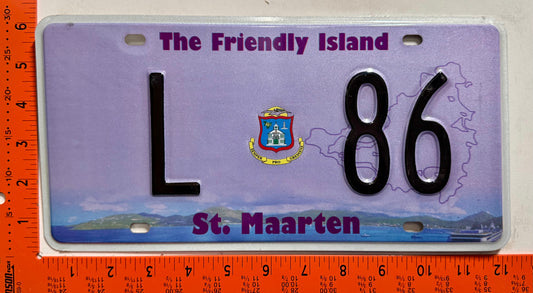 2014 St Maarten #L 86 Government License Plate