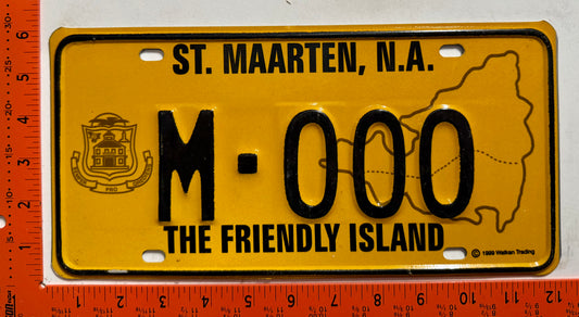 1999 base St Maarten #M-000 Sample License Plate