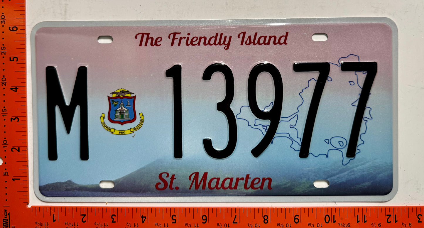 2018 St Maarten #M 13977 Passenger License Plate