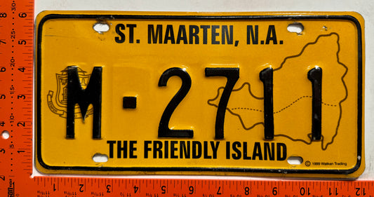 1999 base St Maarten #M-2711 Passenger License Plate
