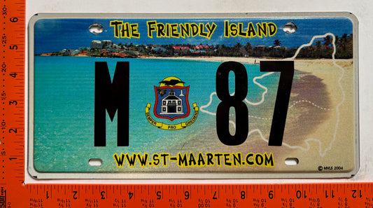 2005 St Maarten #M 87 Passenger License Plate