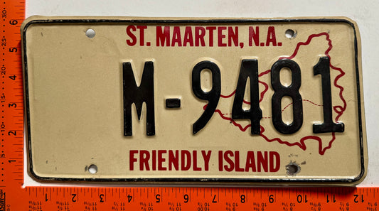1993 base St Maarten #M-9481 Passenger License Plate