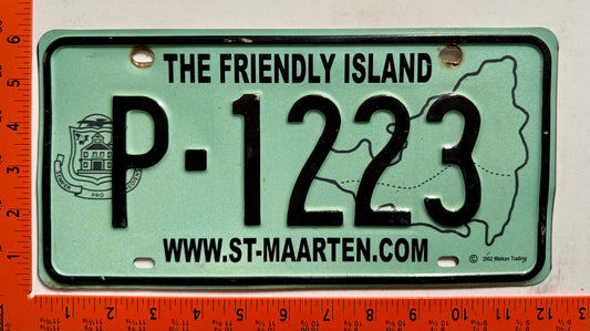 2003 base St Maarten #P-1223 Passenger License Plate