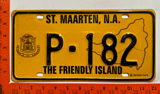 1999 base St Maarten #P-182 Passenger License Plate