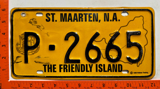 1999 base St Maarten #P-2665 Passenger License Plate
