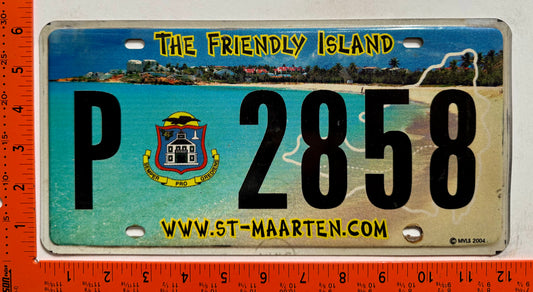 2005 St Maarten #P 2858 Passenger License Plate