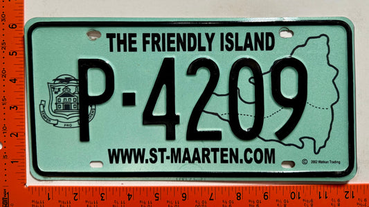 2003 base St Maarten #P-4209 Passenger License Plate