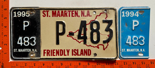 1994/1995 St Maarten #P-483 Passenger License Plate