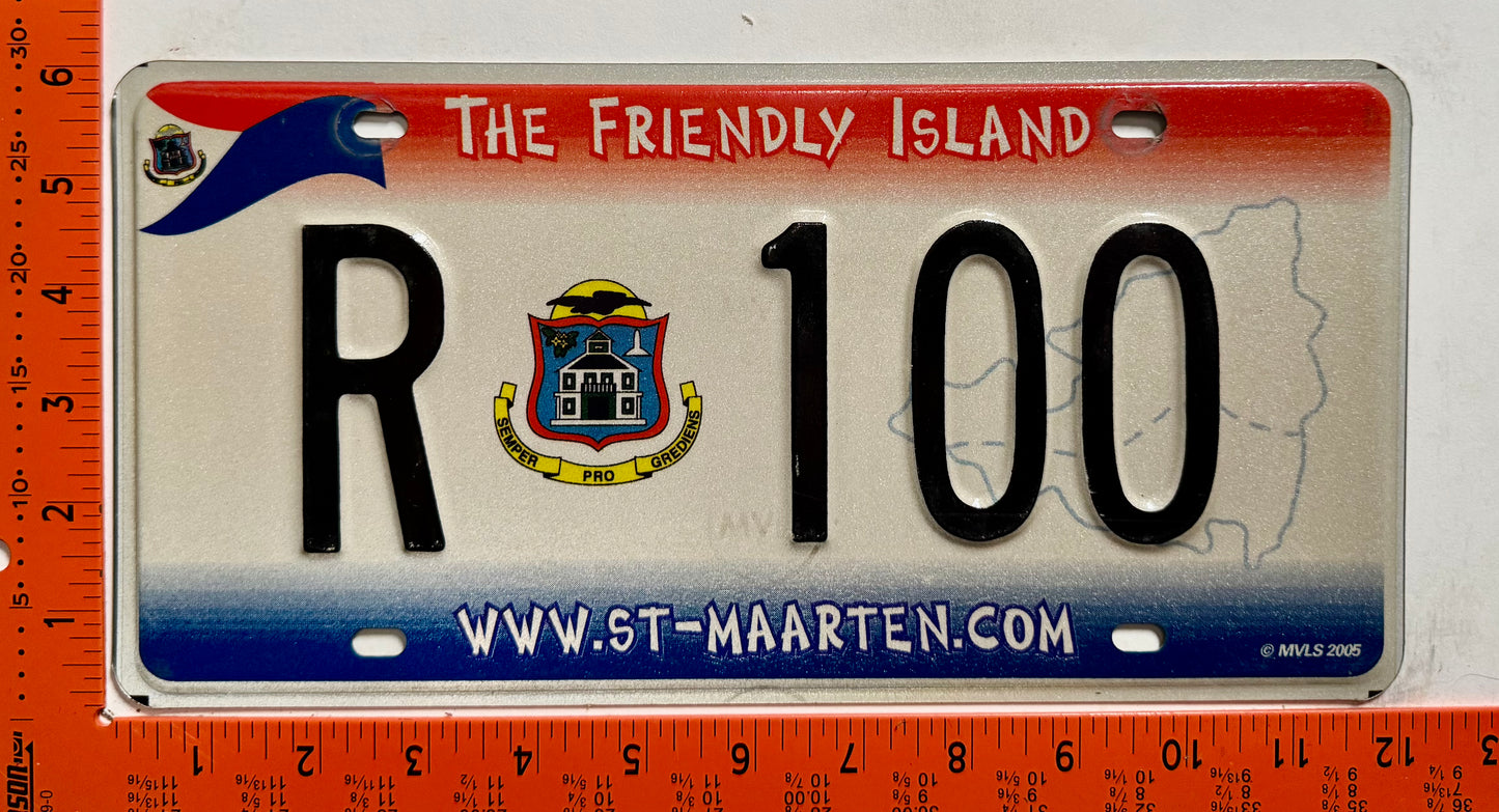 2006 St Maarten #R 100 Rental License Plate