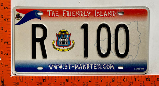 2006 St Maarten #R 100 Rental License Plate