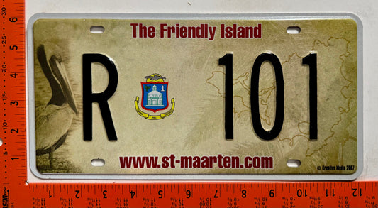 2007 St Maarten #R 101 Rental License Plate