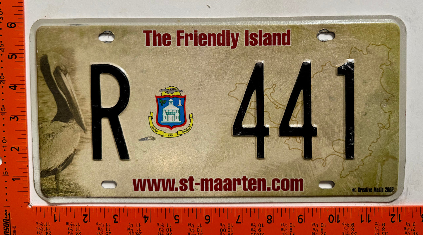 2007 St Maarten #R 441 Rental License Plate