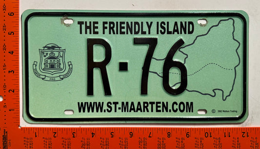 2003 base St Maarten #R-76 Rental License Plate