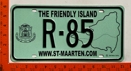 2003 base St Maarten #R-85 Rental License Plate