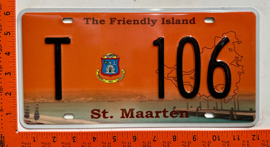 2015 St Maarten #T 106 Tour Bus License Plate