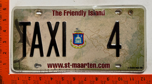 2007 St Maarten #TAXI 4 Taxi License Plate