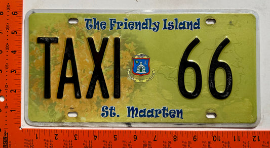 2009 St Maarten #TAXI 66 Taxi License Plate