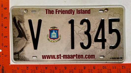 2007 St Maarten #V 1345 Commercial License Plate
