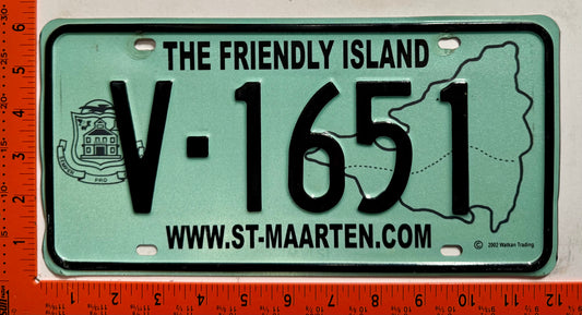 2003 base St Maarten #V-1651 Commercial License Plate