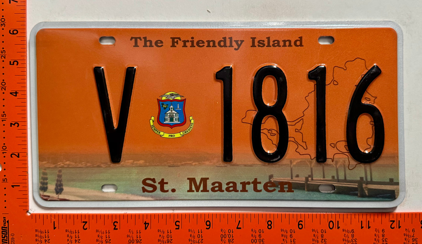 2015 St Maarten #V 1816 Commercial License Plate