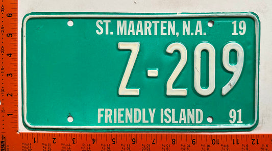 1991 St Maarten #Z-209 Heavy Equipment License Plate