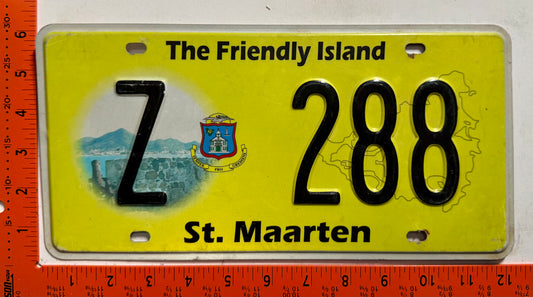 2012-2013 St Maarten #Z 288 Heavy Equipment License Plate