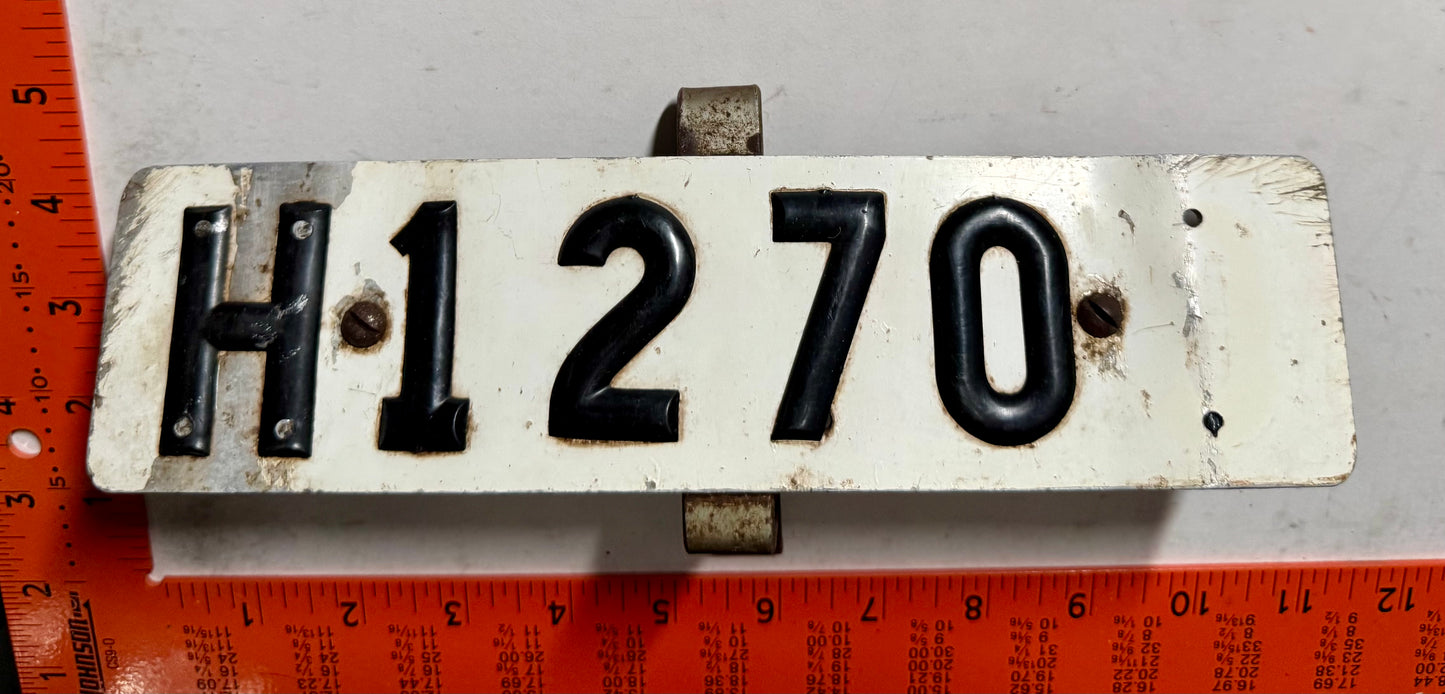 undated Sweden #H1270 Passenger License Plate