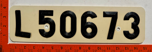 undated Sweden #L50673 Passenger License Plate
