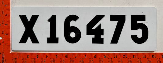 undated Sweden #X16475 Passenger License Plate