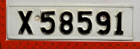undated Sweden #X58591 Passenger License Plate