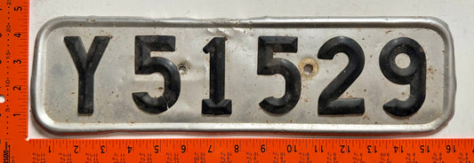 undated Sweden #Y51529 Passenger License Plate