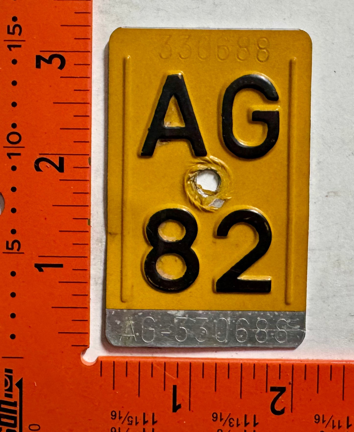 1982 Argau, Switzerland #330688 Bicycle License Plate
