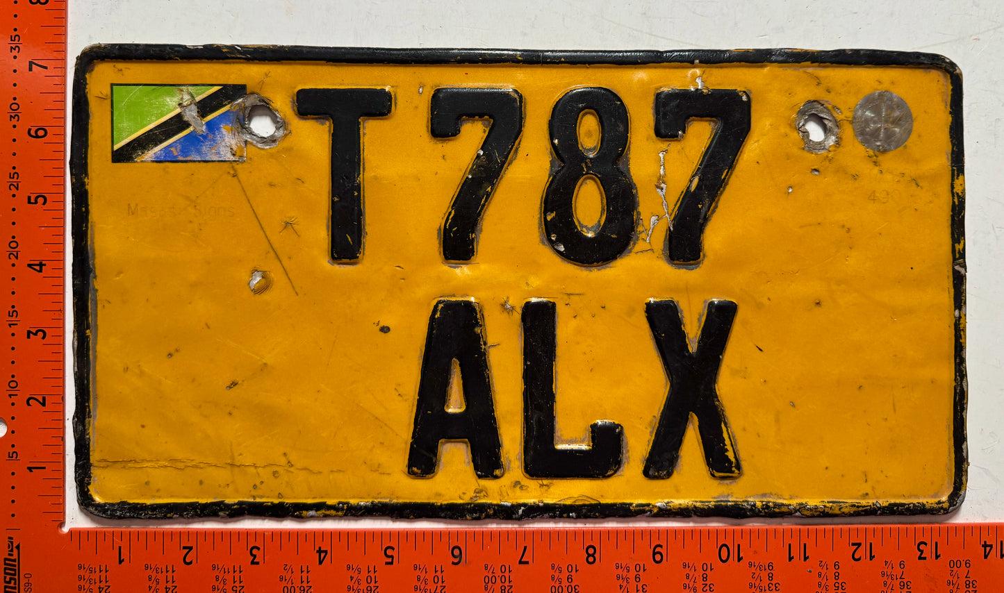 undated Tanzania #T787/ALX Passenger License Plate