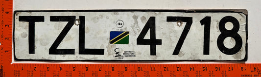undated Tanzania #TZL 4718 Passenger License Plate