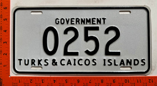 c 2003 Turks & Caicos #0252 Government License Plate