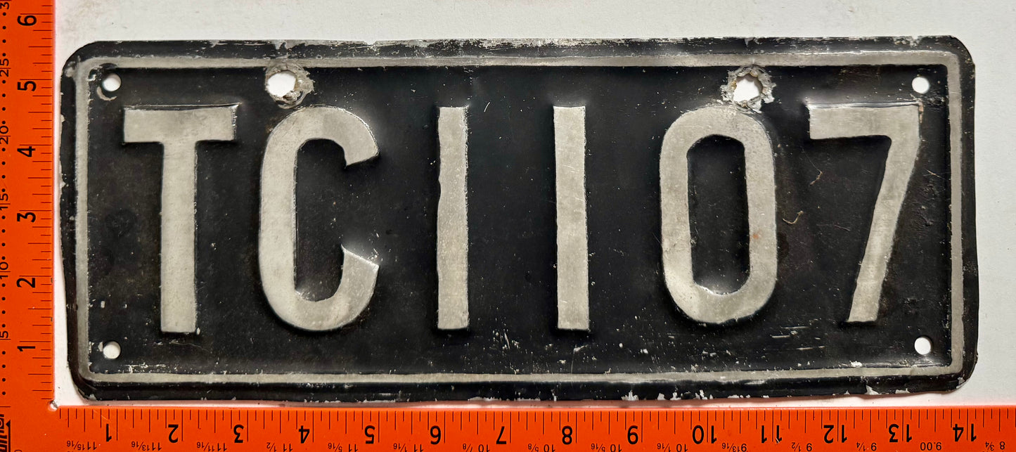 1965 base Turks & Caicos #TC1107 Passenger License Plate
