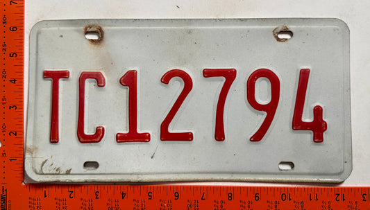 1978 base Turks & Caicos #TC12794 Passenger License Plate